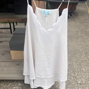 White tiered, tank top.